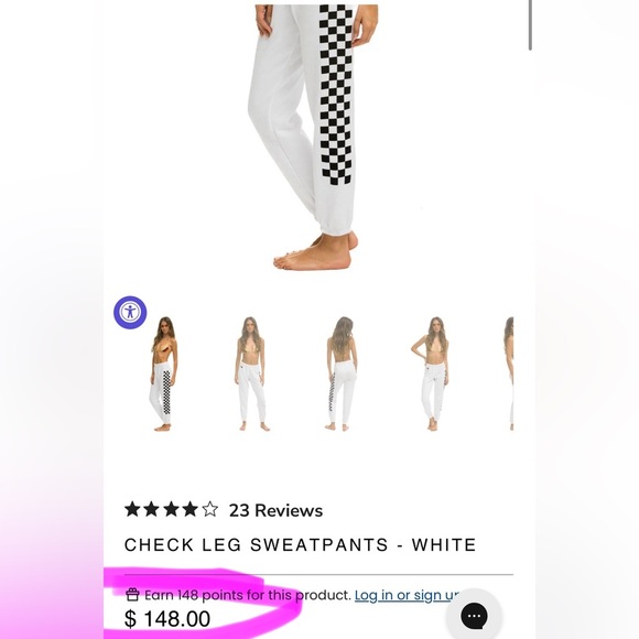 AVIATOR NATION CHECK LEG SWEATPANTS | Color: WHITE | EXCELLENT CONDITION!!!🏁🏁 - Picture 6 of 12